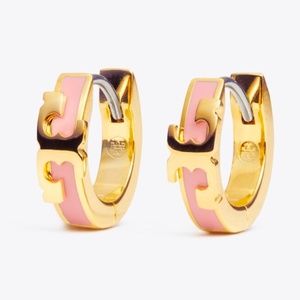 Tory Burch earrings logo pink earrings